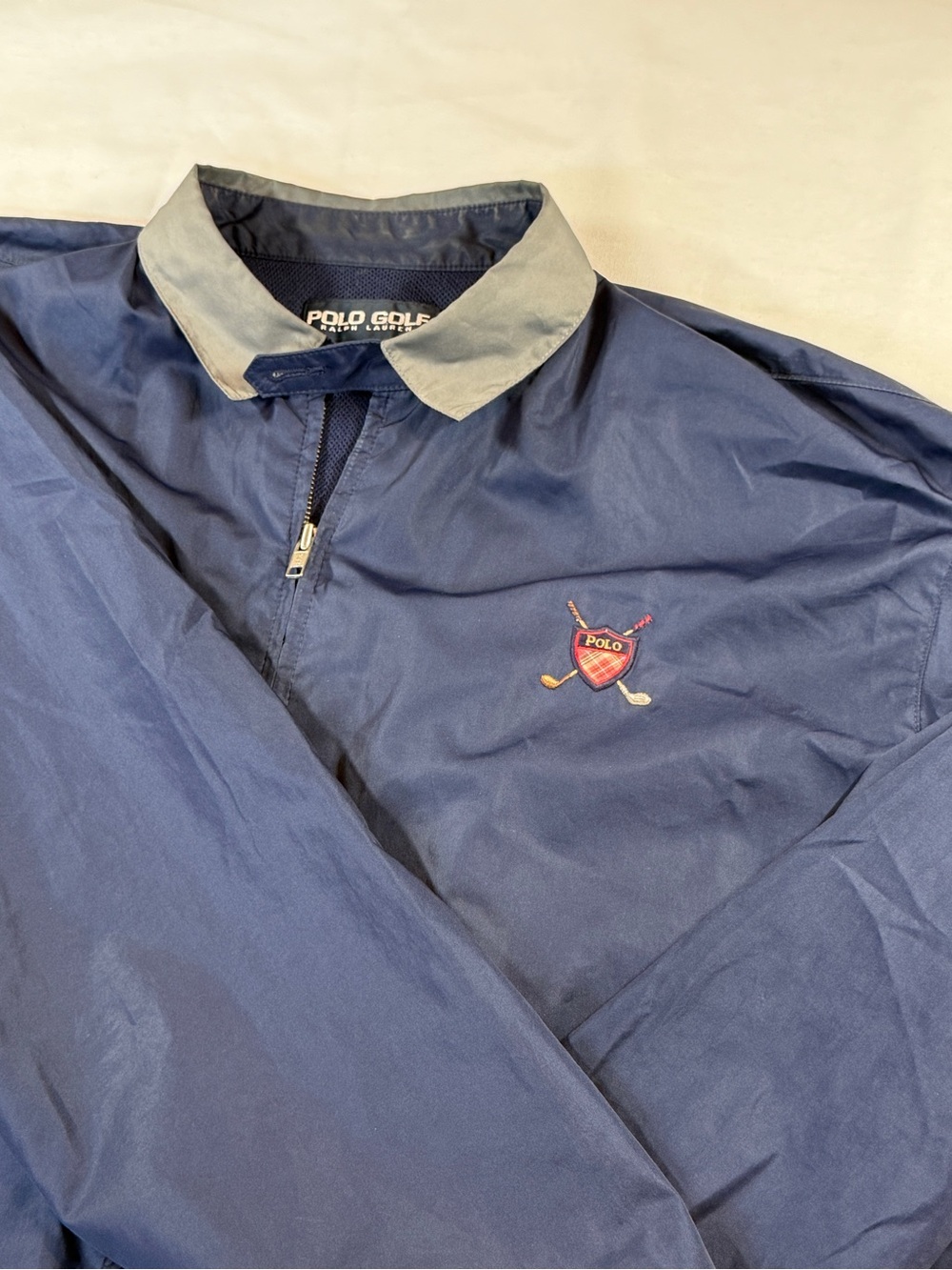 Polo Golf Ralph Lauren Windbreaker Jacket 90s Navy Crest Logo M